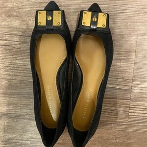 Charles & Keith Black Flats with Gold Accent